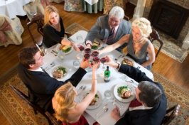 Anniversary Toast at Dinner Table