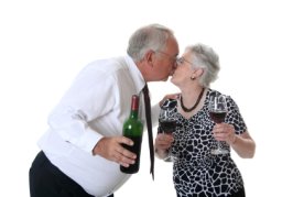 50th Anniversary Couple Toasting